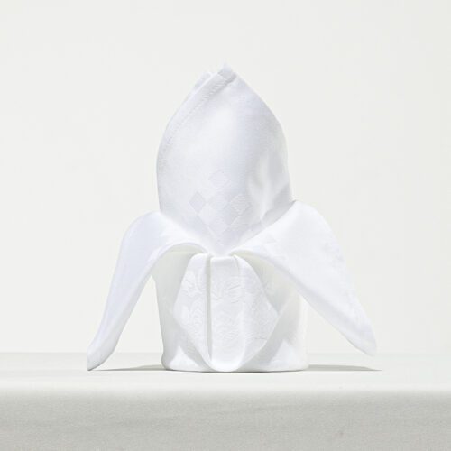 GALAXY 100% Linen Hemstitch Tea Napkin - Fine Dining Table Linen White Embroidered Monogrammed Linen Dinner Napkins