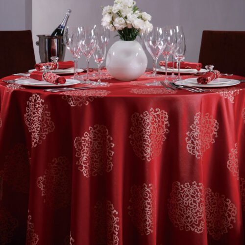 Galaxy Round Table Cloth For Table Spill Proof Red Tablecloth Wholesale Polyester Large Table Gold Rich flower Cloths For Wedding Event