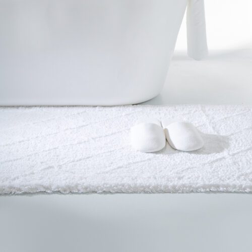GALAXY Home Shower Non-slip Bathroom Carpet Hotel White Terry Bath Mat