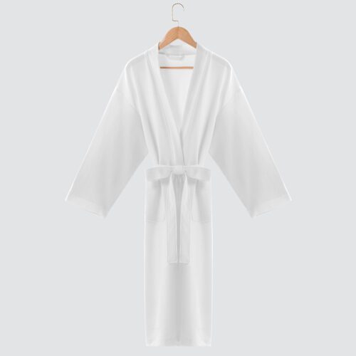 GALAXY 100% Cotton Fluffy Bathrobe Knitted Waffle Collar Bathrobe White Multisize Unisex Different Colors Hotel Spa Bathrobe