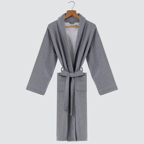 GALAXY New Grey Bubble Grid Green Fruit Collar Bathrobe Luxury Towel Custom Plush Luxury Heated Bathrobes Women Bathrobe