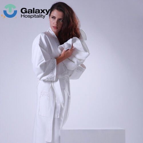 Wholesale 100% Cotton Fleece Towel Fabric for Luxury Hotel Bathrobes with Custom Logo