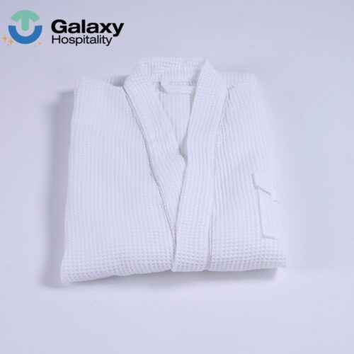 Custom Spa Hotel Bathrobe 100% Cotton Waffle Exterior Terry Interior Luxury Robes