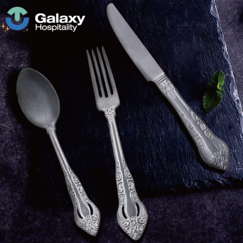 4-Piece Patterned Stainless Steel Flatware Set – Factory Direct Dinnerware for Parties