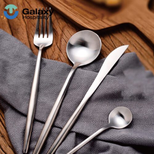 5-Piece Stainless Steel Silverware Set with Custom Logo for Hotels & Restaurants