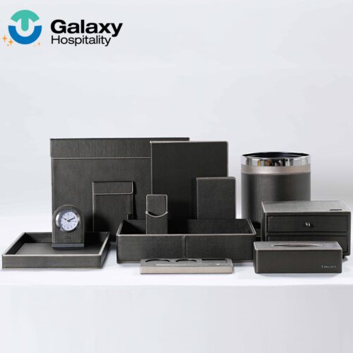 Galaxy custom hotel room accessories hotel leather goods products 5-star hotel supplies pu leather facilities set