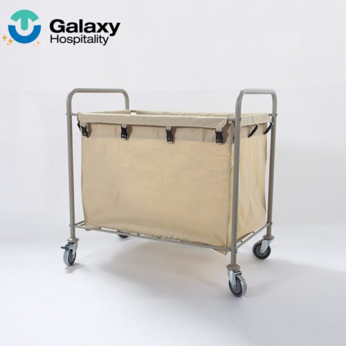 Galaxy Wholesale Rolling Hotel Stainless Steel Laundry Sorter Cart With Heavy Duty Lockable Wheels
