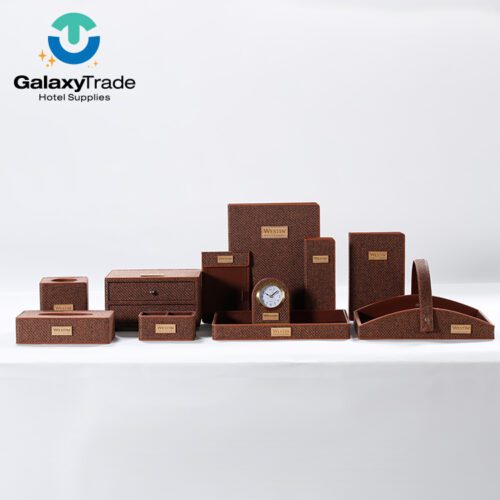 Galaxy Custom Design Luxury Five 5 Star Hotel Supplies Hospitality Guestroom Leather Item Hotel Amenities Hotel Supply