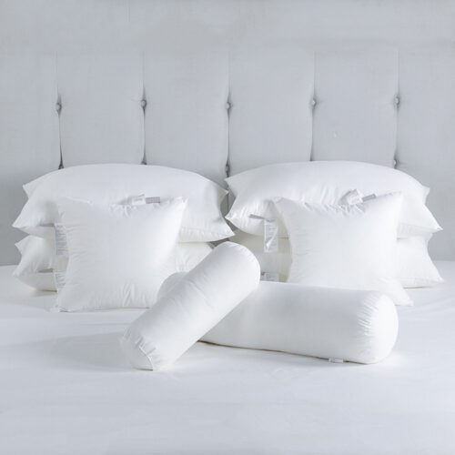White Hotel Pillow with Microfiber Filling and Cotton Cover for Comfortable Sleep