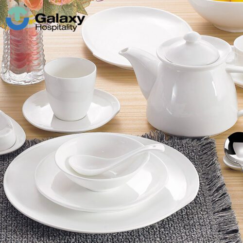 Elegant European Ceramic Tableware Set for Hotels, Weddings & Catering Events