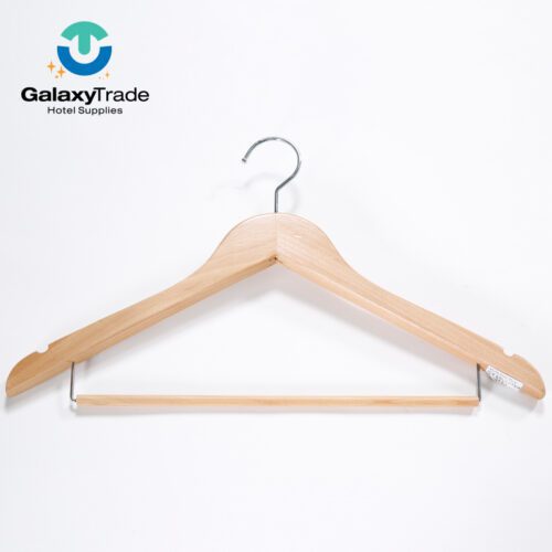 GALAXY Finished White Wooden Hangers Hotel Hangers custom logo Hangers For Cloths