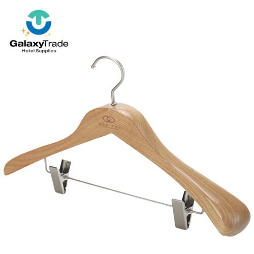 GALAXY Hotel Non Slip Cloth Rack Metal Hook Suit Dresses Pants Jean Anti-Theft Wooden Hangers For Clothes Hangers For Clothing Store