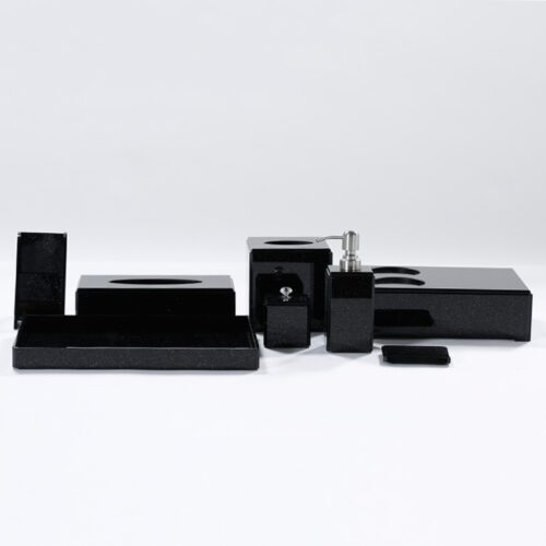 GALAXY acrylic handmade hotel bedroom set rose gold with matt black hotel bedroom set