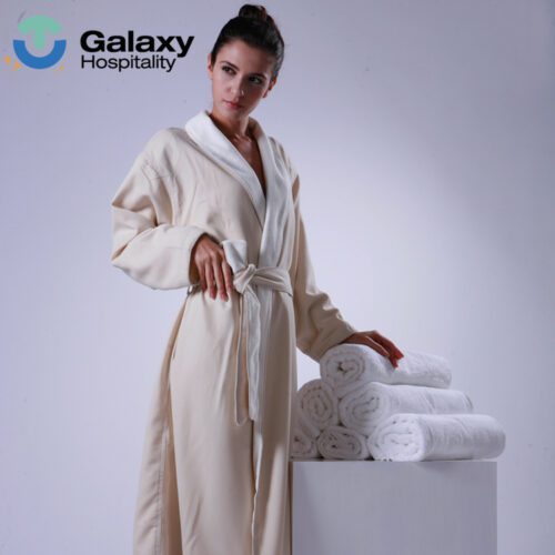 Luxury 100% Cotton Terry Towel Bathrobe with Custom Color & Logo for Hotel Spa
