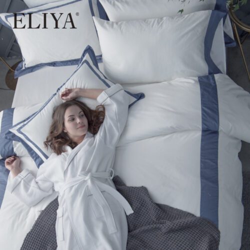 5 Star White Luxury Hotel Bed Sheets and Bedding Set